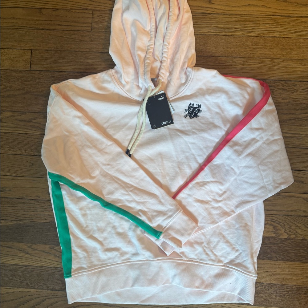 Puma lem lem White and Pink Sporty Sweater with Hood